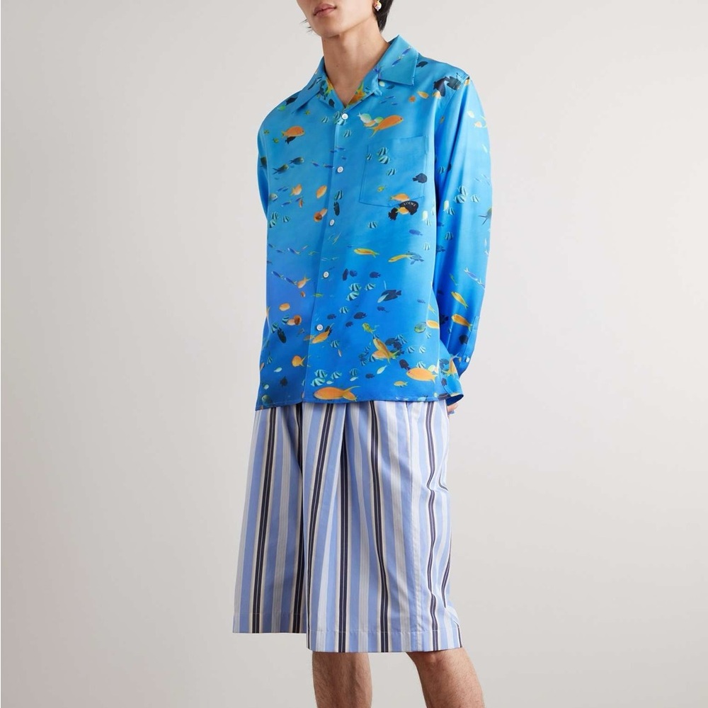 Loewe Aquarium shirt in silk New Jacket W Tag! Unisex M-L Fits Most